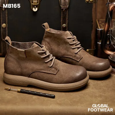 Fleece-lined  Thick Heel Retro Leather Martin Boots